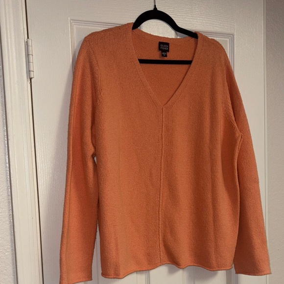 Eileen Fisher Sweaters - Orange V-Neck Sweater By Eileen Fisher XL
